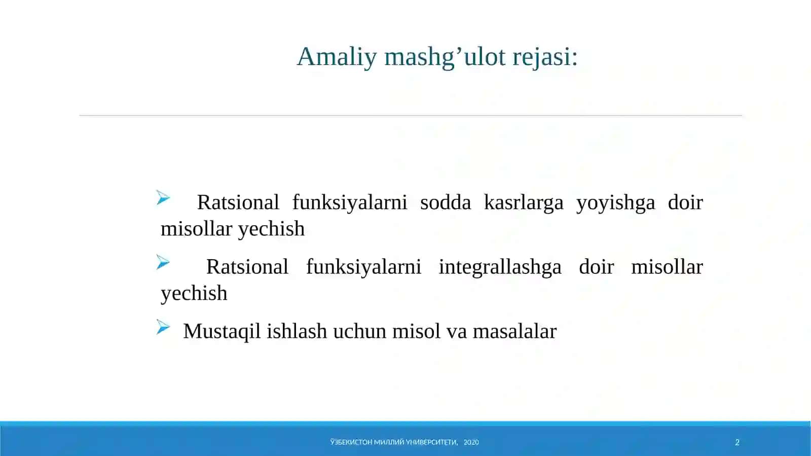 Kimyogarlar uchun matematika 1 2