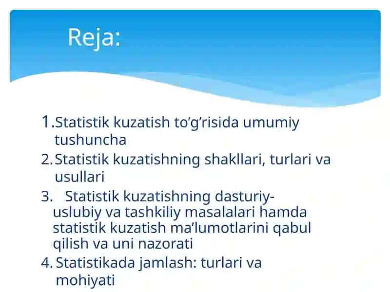 Statistika fanidan MUSTAQIL ISH: Statistik tafakkur 2