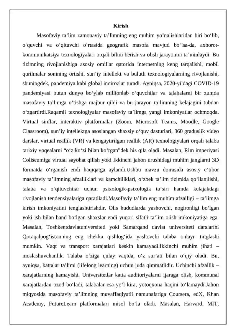 Masofaviy ta’lim va uning ahamiyati 2
