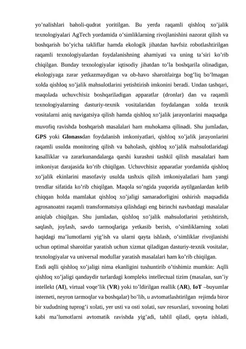 O’zbekiston aqlli qishloq xo’jaligi konseptsiyasi 2