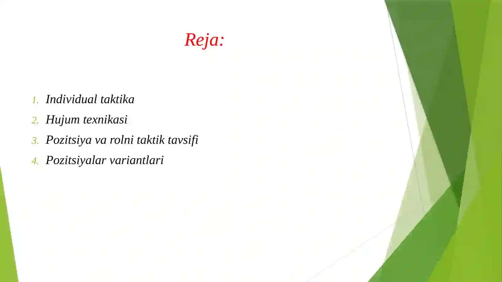 Futbol oʻyinida individual taktika va hujum 2