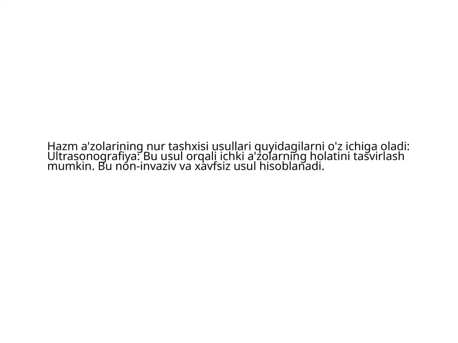Hazm a'zolari nur tashxis usullari 2