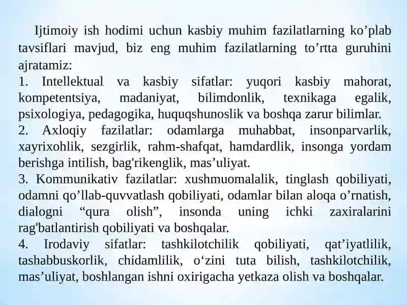 Ijtimoiy xizmat ko‘rsatuvchi mutaxxasislarda kasbiy kuyish holatlari profilaktikasi 2