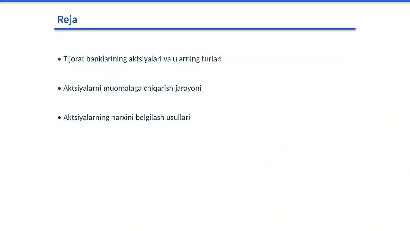 Tijorat banklari tomonidan o'z aktsiyalarini muomalaga chiqarish va ularning hisobi 2