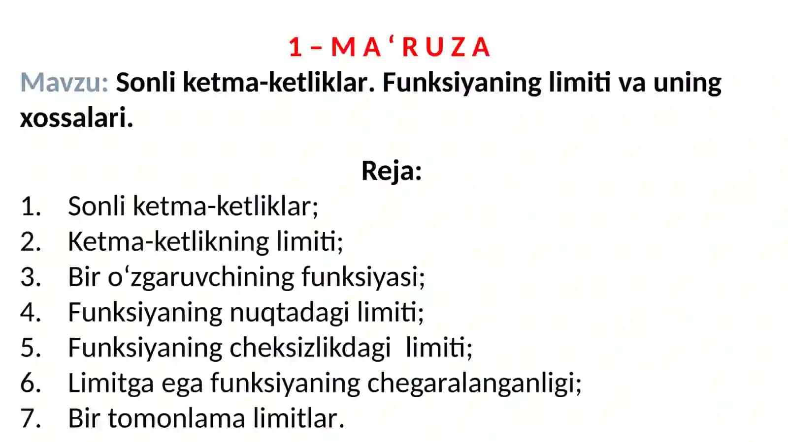 Sоnliketma-ketliklar 2
