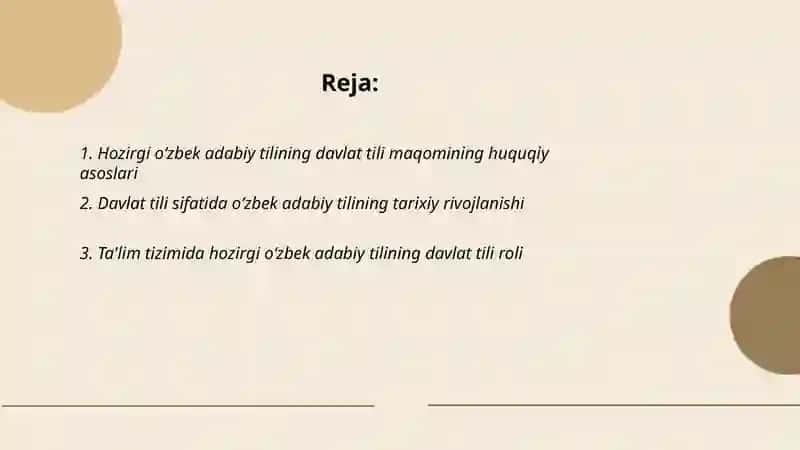 Hozirgi oʻzbek adabiy tilining davlat tili mavqeidagi oʻrni 2