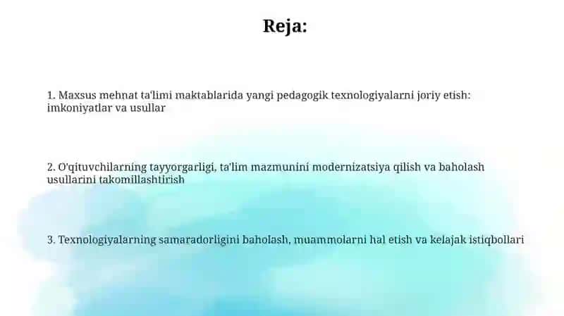 Maxsus mehnat talim maktablarida yangi pedagogik texnologiyalarni qo'llash 2
