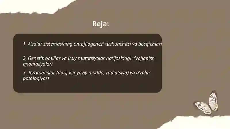 A'zolar sistemasi ontofilogenezi jarayonidagi anomaliyalar 2