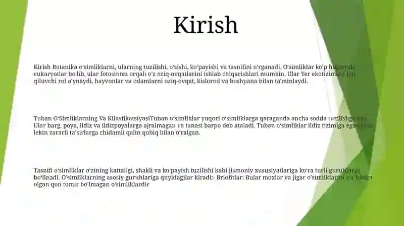 Tuban OʻSimliklarning Va Kilasfikatsiyasi 2