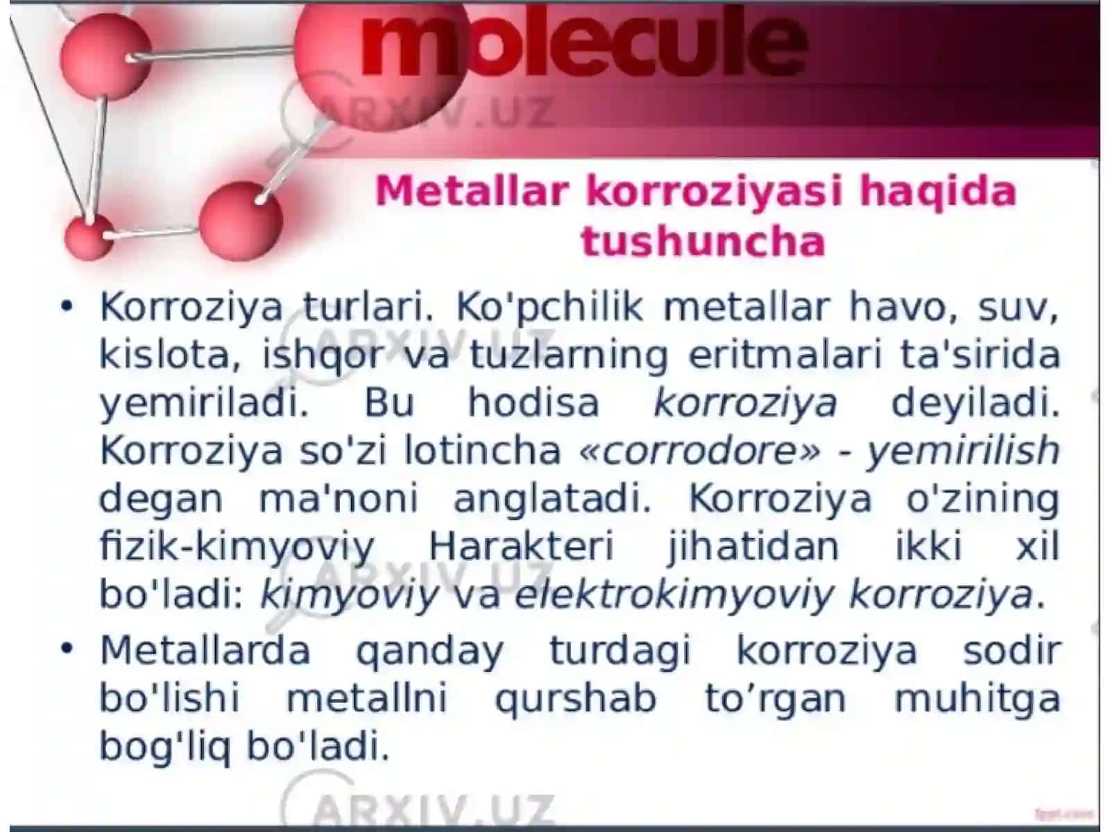 Metallning korroziyasiga unga qarshi kurashish usullari 2