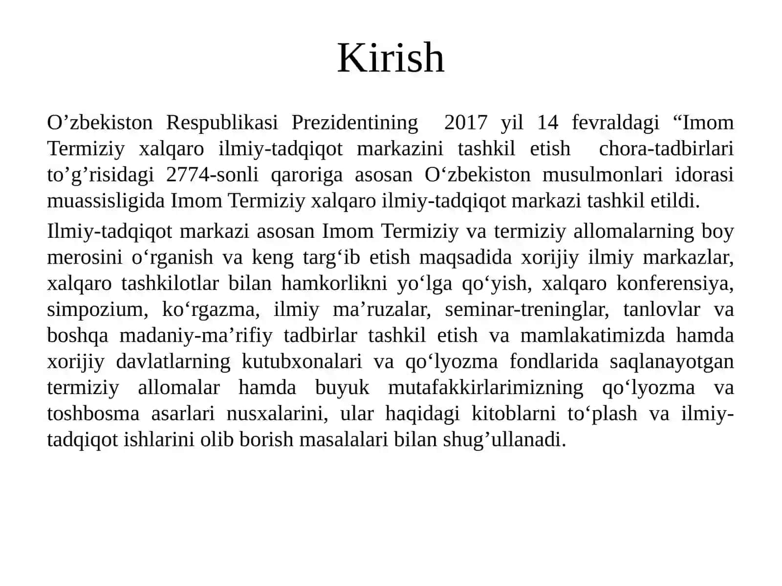 Abu Iso Muhammad at-Termiziyning hayoti va ilmiy merosi 2