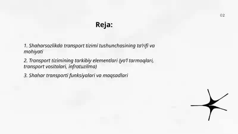 Shaharsozlikda transport tizimi tushunchasi 2