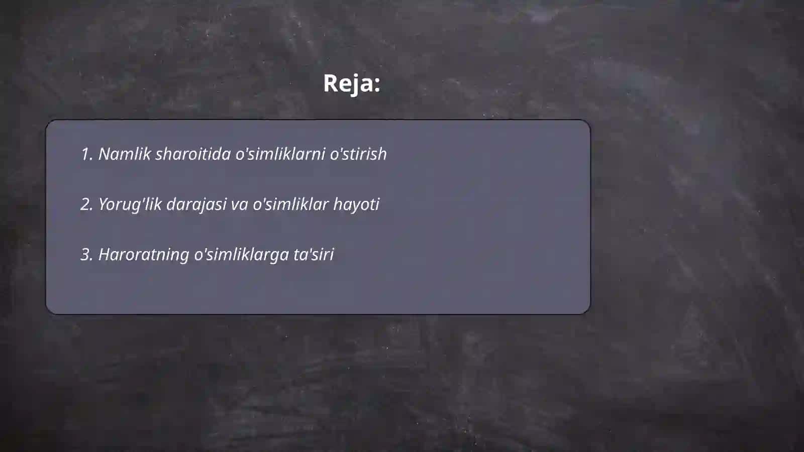 Namlik sharoitida o'simliklarni o'stirish 2