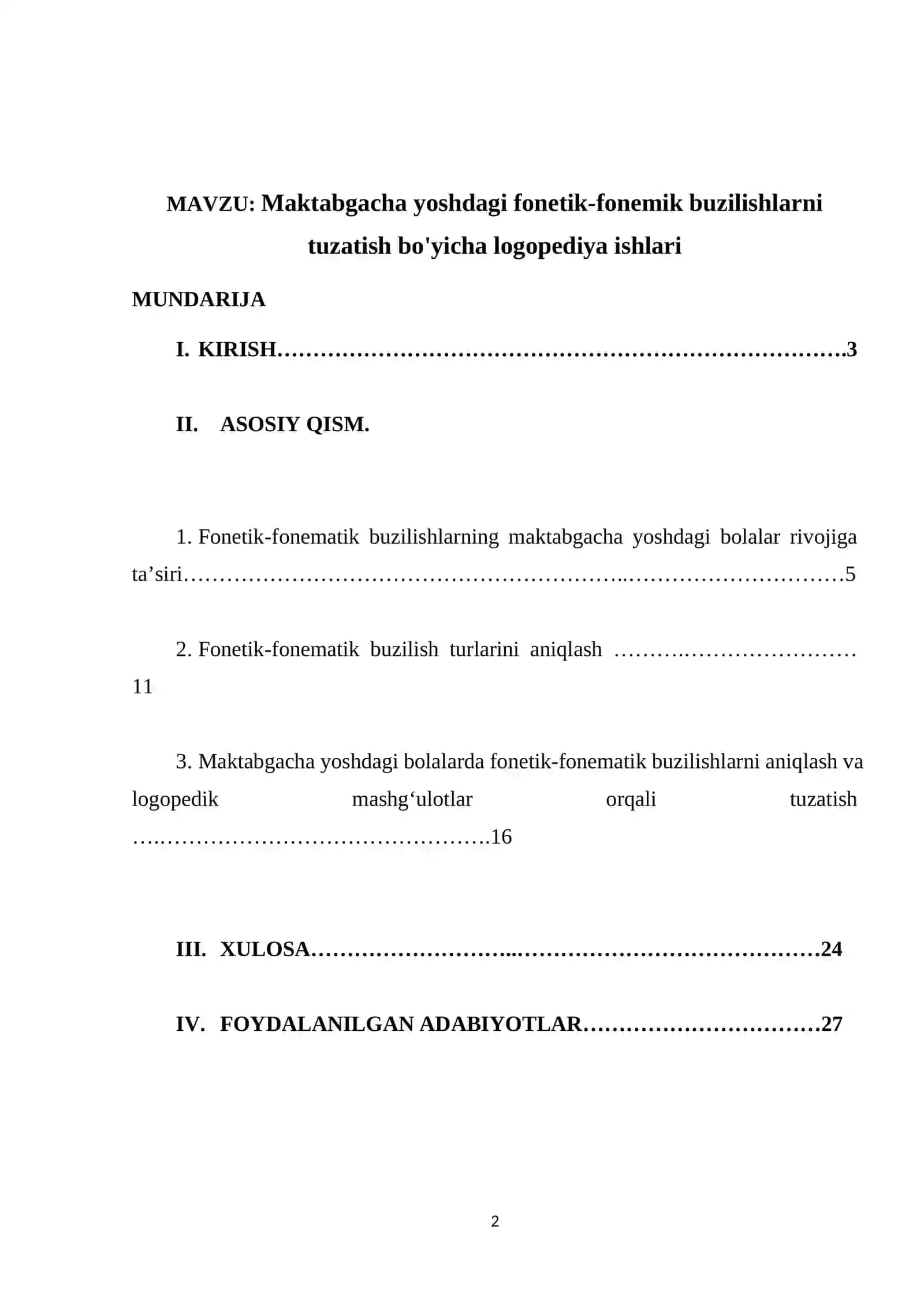Maktabgacha yoshdagi fonetik-fonemik buzilishlarni tuzatish bo'yicha logopediya ishlari 2