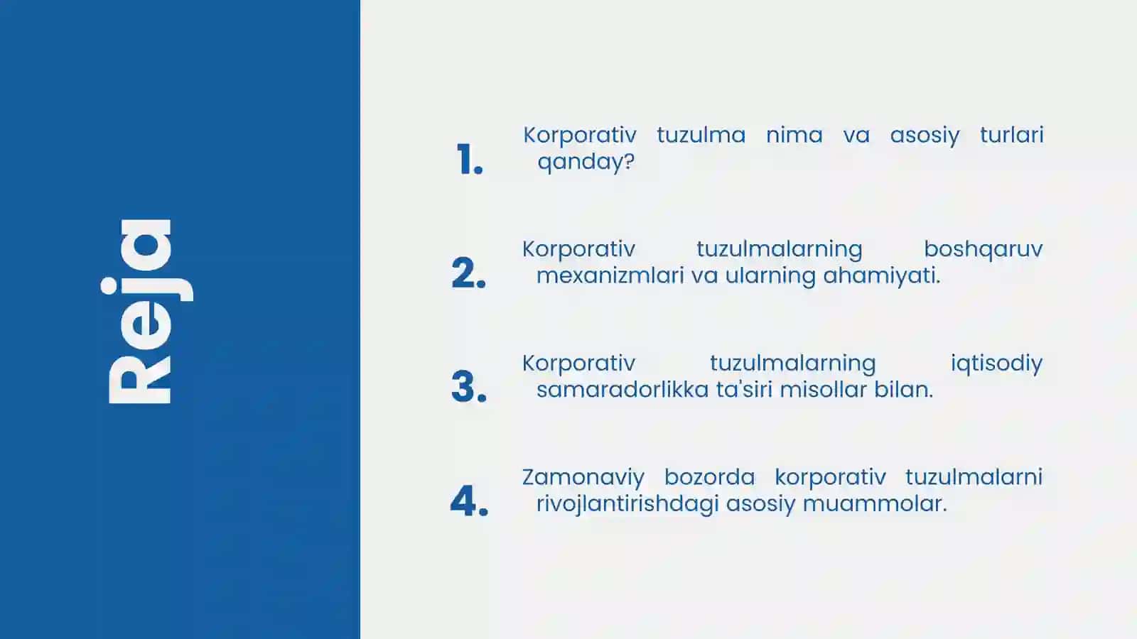 Korporativ tuzulamalar va ularning rivojlanish istiqbollari 2