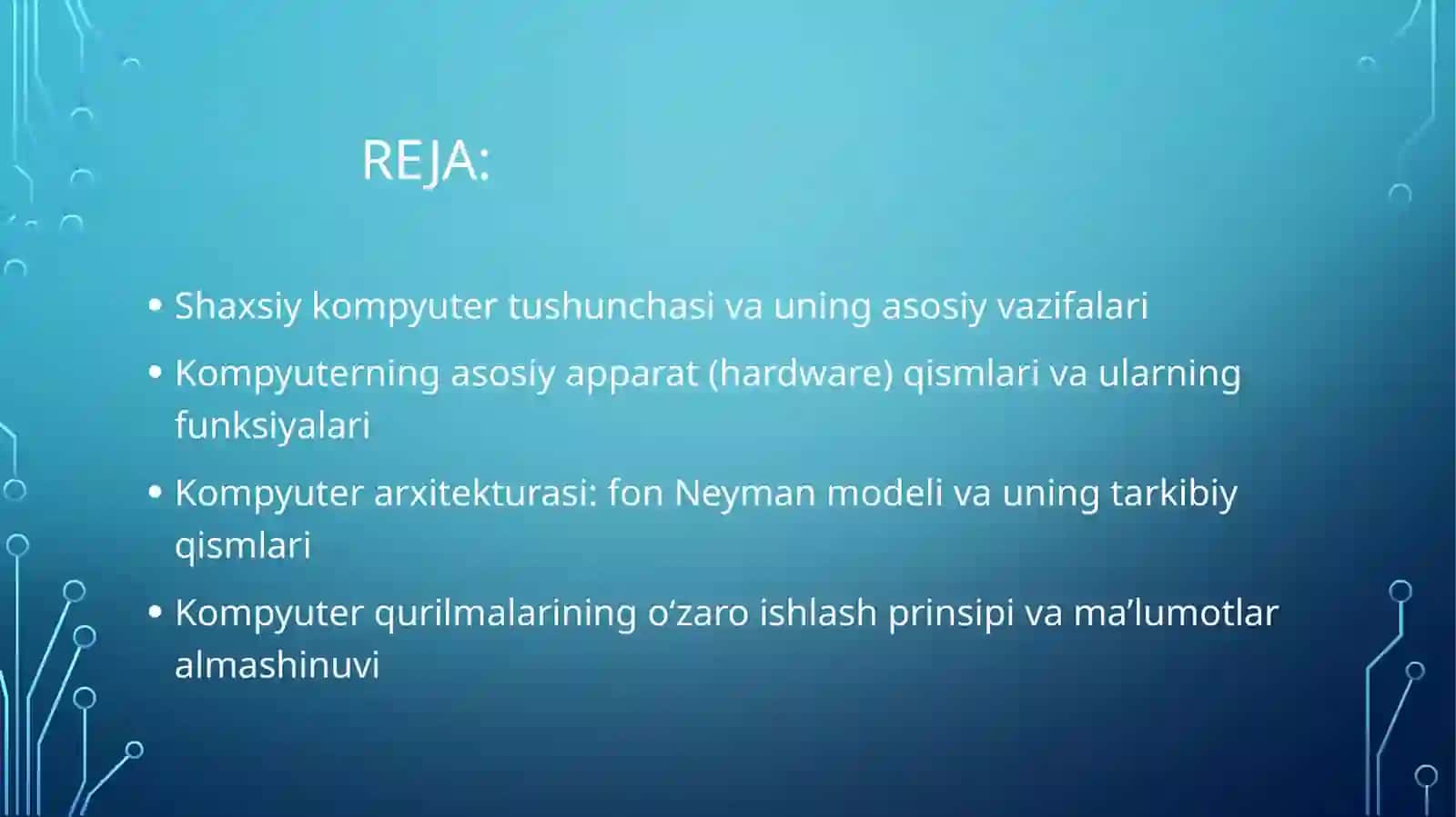 Shaxsiy kompyuterni tuzilishi va uning arxetekturasi 2