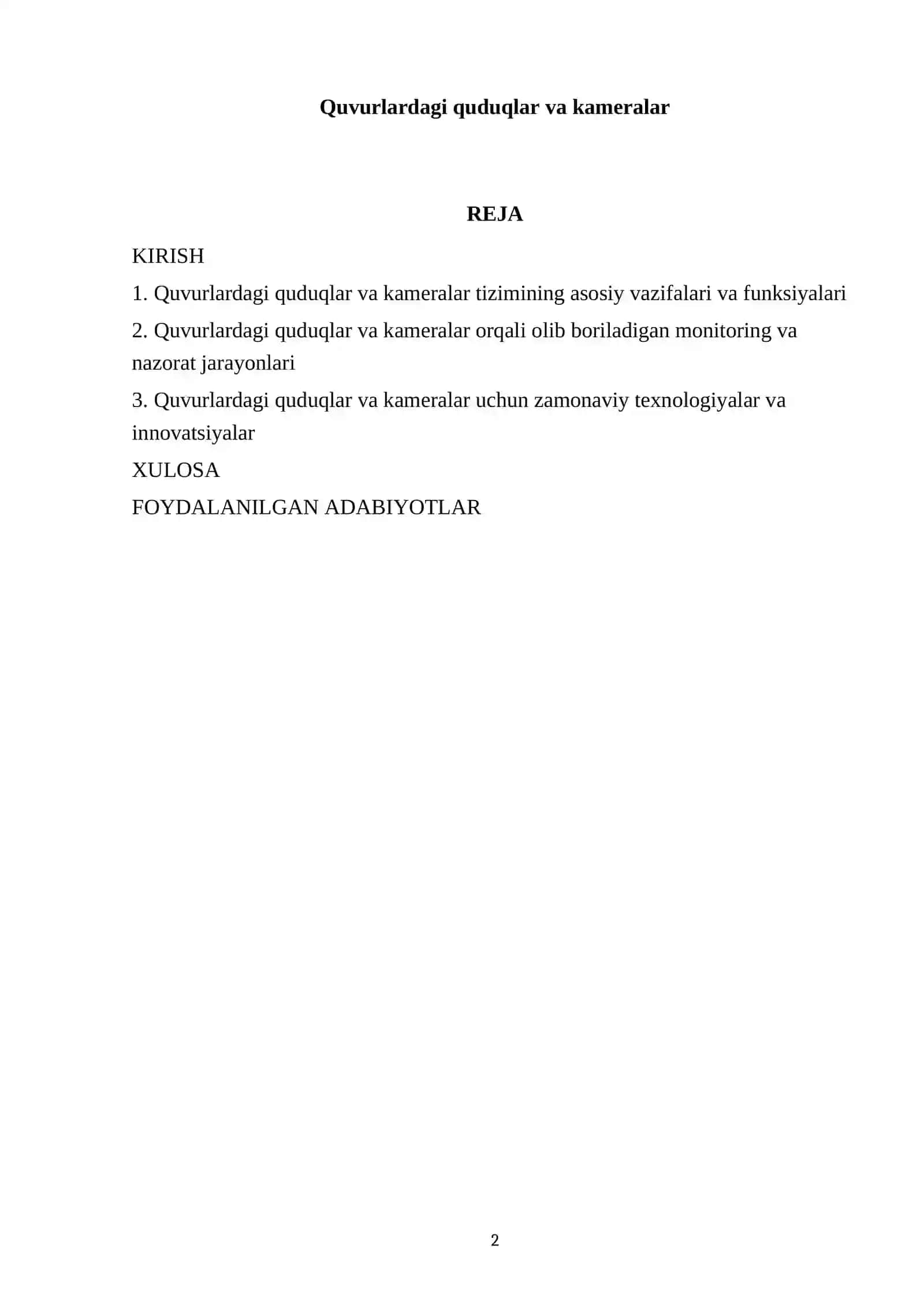 Quvurlardagi quduqlar va kameralar 2