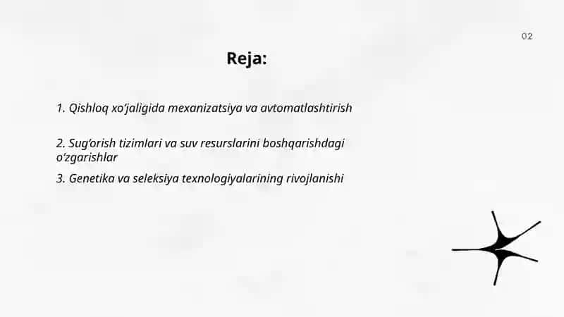 Qishloq xo‘jaligi va sanoat sohasidagi o‘zgarishlar 2