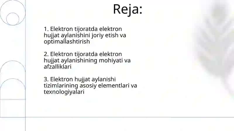 Elektron tijorat tizimlarida elektron hujjat aylanishi 2