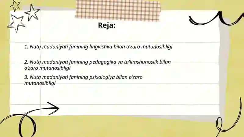 Nutq madaniyati fanining boshqa fanlar bilan o‘zaro mutanosibligi 2