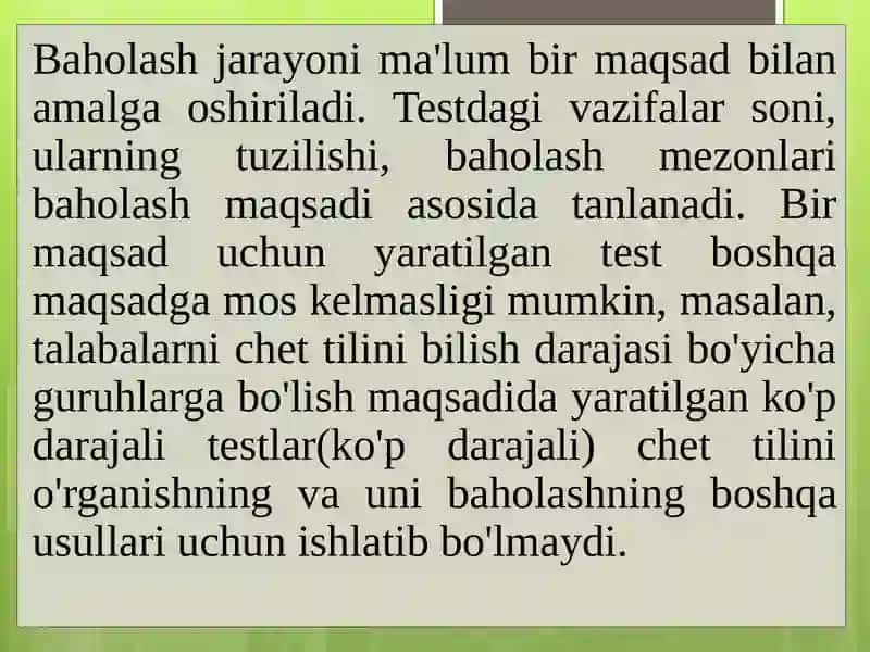 Pedagogiktestlarning tasnifi 2
