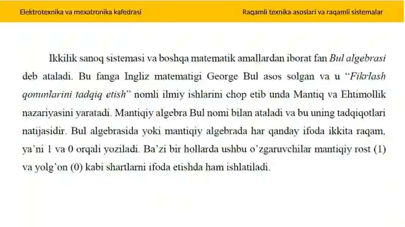 Bul algebrasi 2