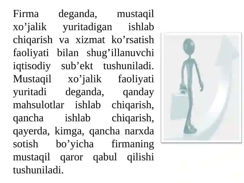 FIRMA VA UNING TASHKILIY IQTISODIY ASOSLARI 2