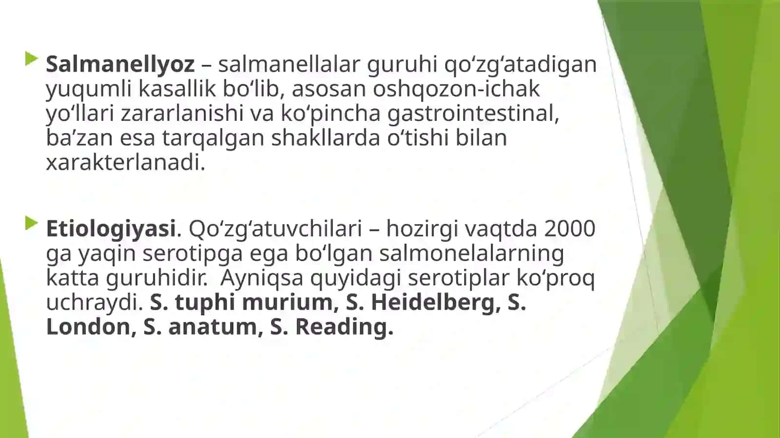Ichakinfeksiyalari.Dizenteriya(Ichburug`),Salmanelloz,Botulizimvaovqattoksikinfeksiyasi 2