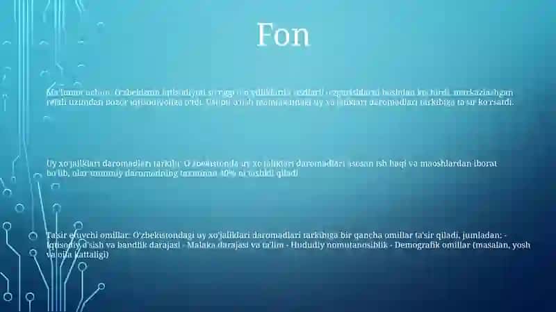 O'Zbekistonda Aholi Daromadlarining Tarkibi Va Unga Ta'Sir Etuvchi Omillar 2