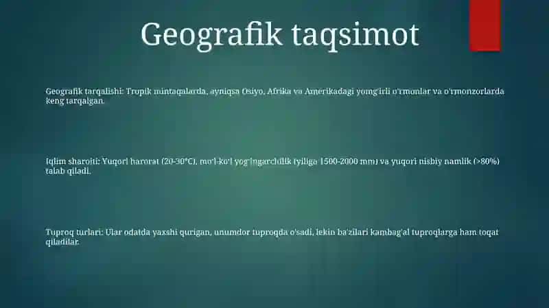 Tropiklarda Tarqalgan Oziq-Ovqat O'Simliklari 2