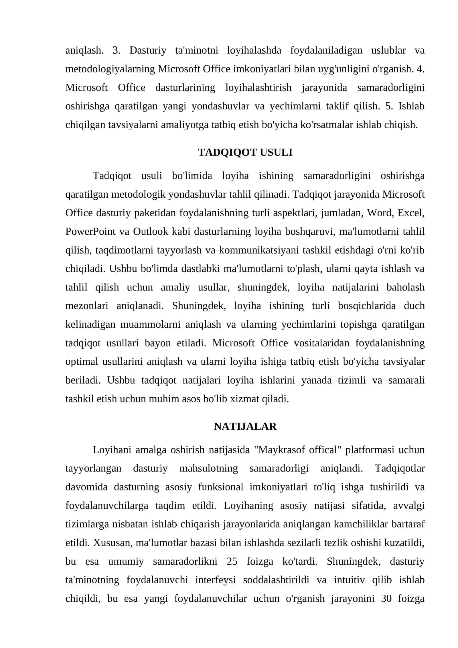 MAYKRASOF OFFICALDA LOYIHA ISHI KERAK 2