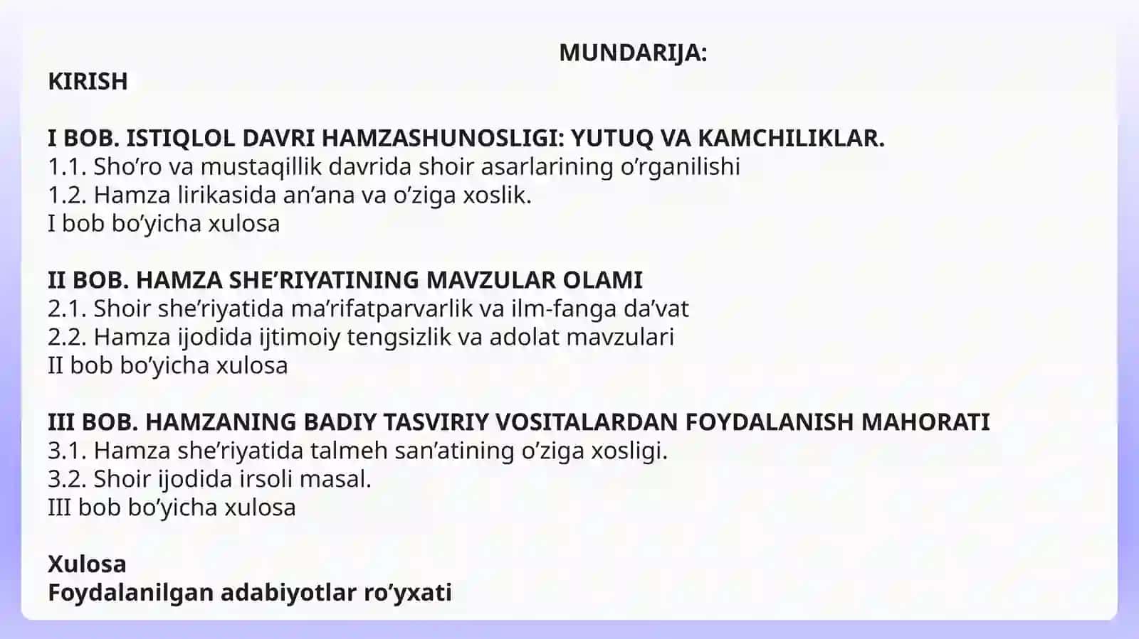 Hamza she'riyati badiiyati ("Milliy ashulalar uchun milliy she'rlar" majmuasi asosida) 2