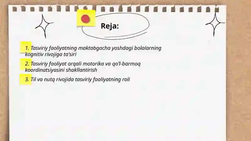 Tasviriy faoliyatning ahamiyati 2
