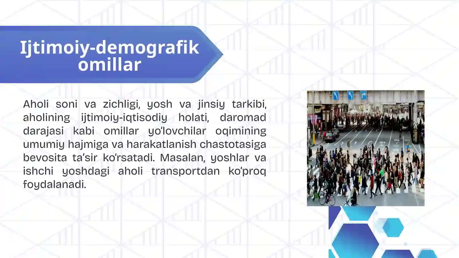 Shahar transport tarmog‘ida yo‘lovchilar oqimiga ta’sir etuvchi omillar 2