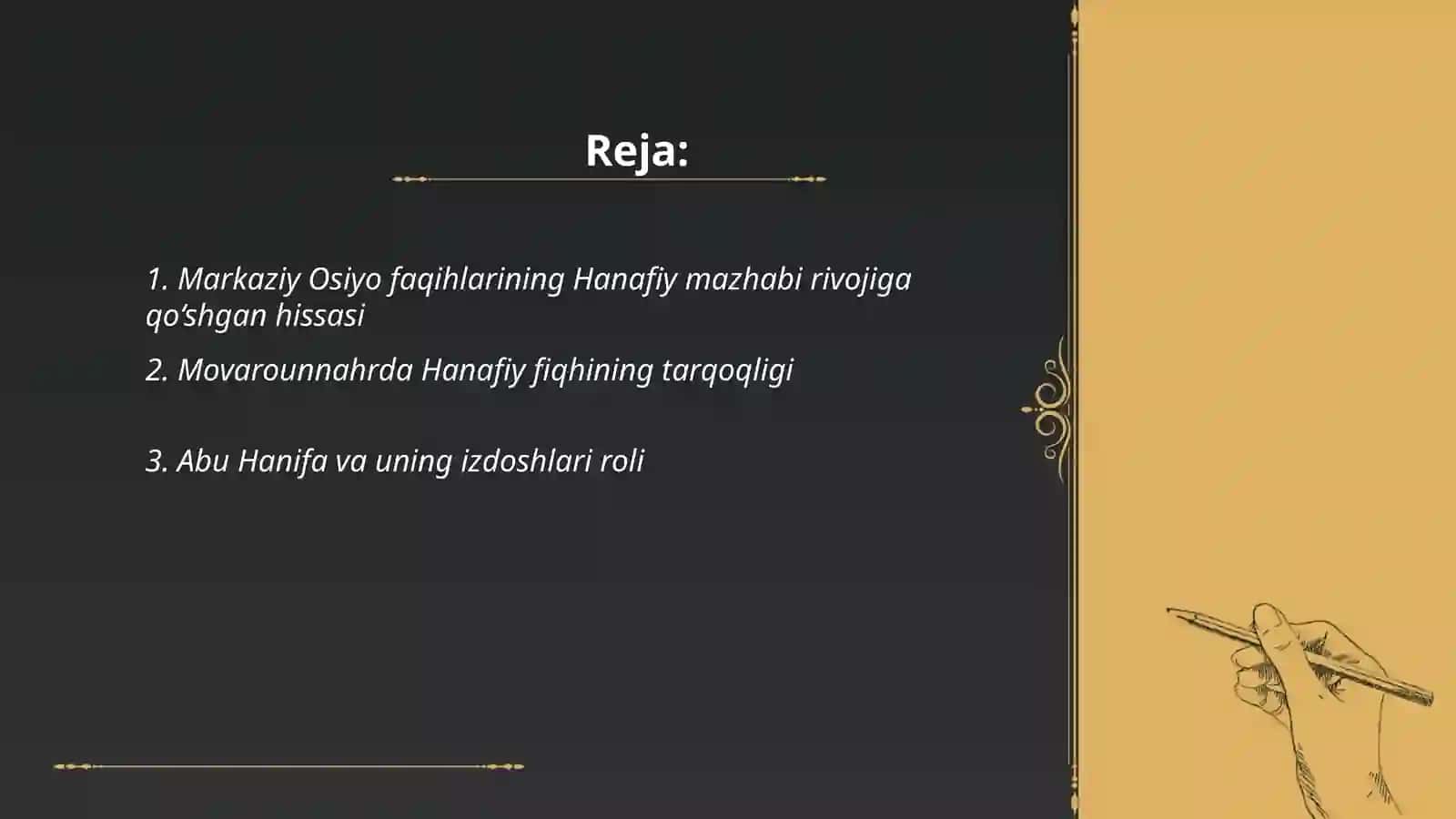 Markaziy Osiyo faqihlarining Hanafiy mazhabi rivojiga qo‘shgan hissasi 2