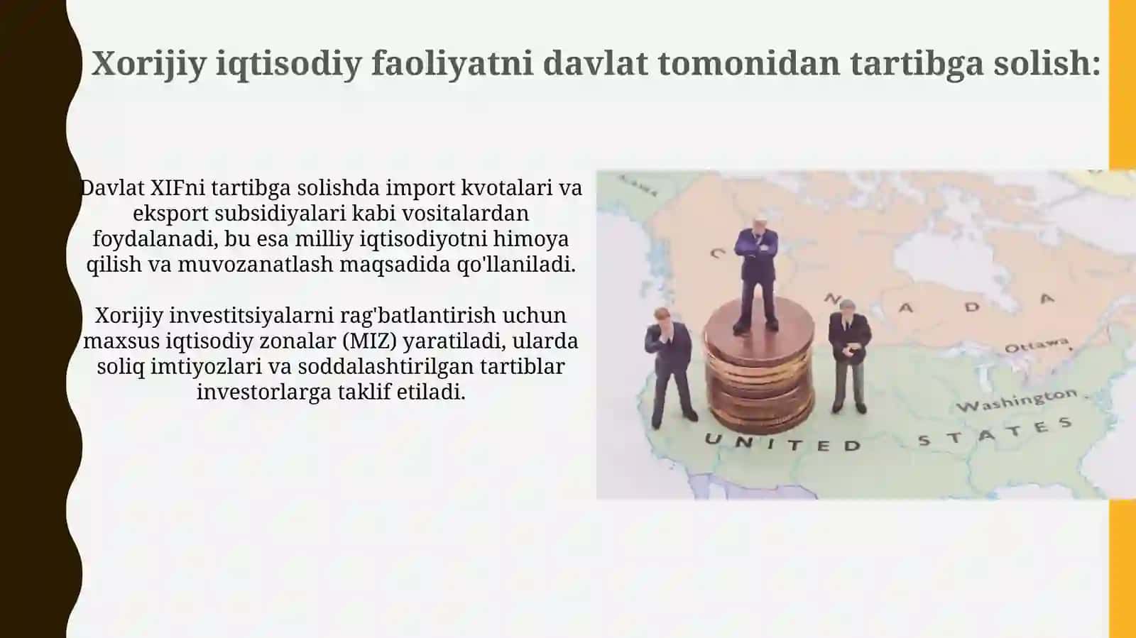 Tashqi iqtisodiy faoliyatni tartibga solishning davlat siyosati: mohiyati va maqsadlari 2