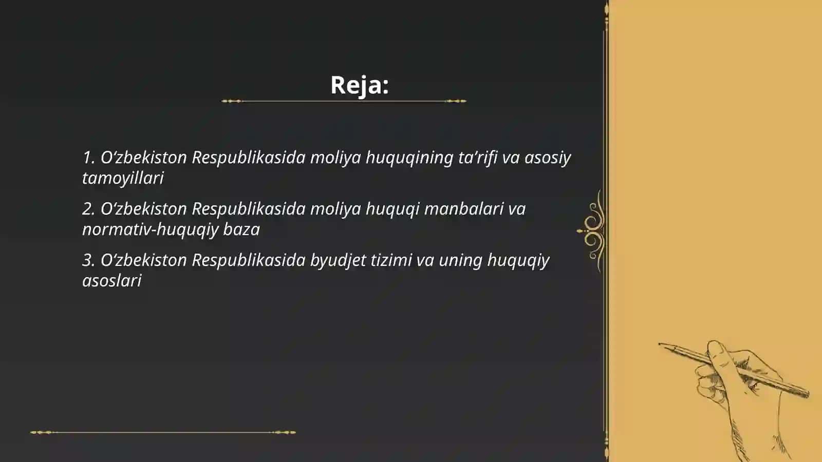 Oʻzbekiston Respublikasida moliya huquqi 2