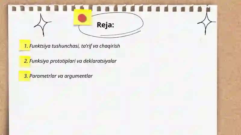 C dasturlash tilida funksiyalar 2
