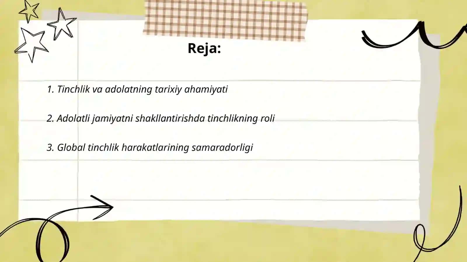 Tinchlik va adolatning bashariyat hayotidagi oʻrni 2