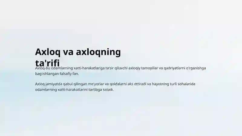 Axloq va axloqning ta'rifi 2