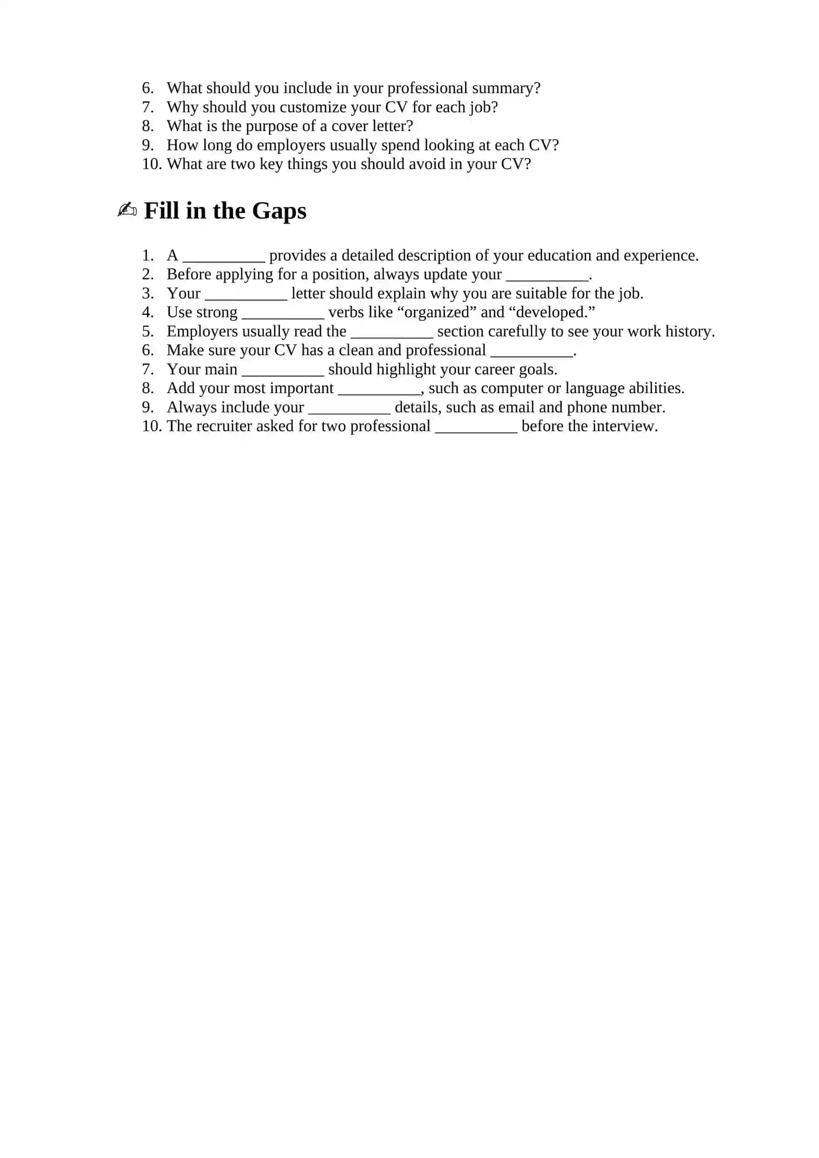 CV and Resume 2