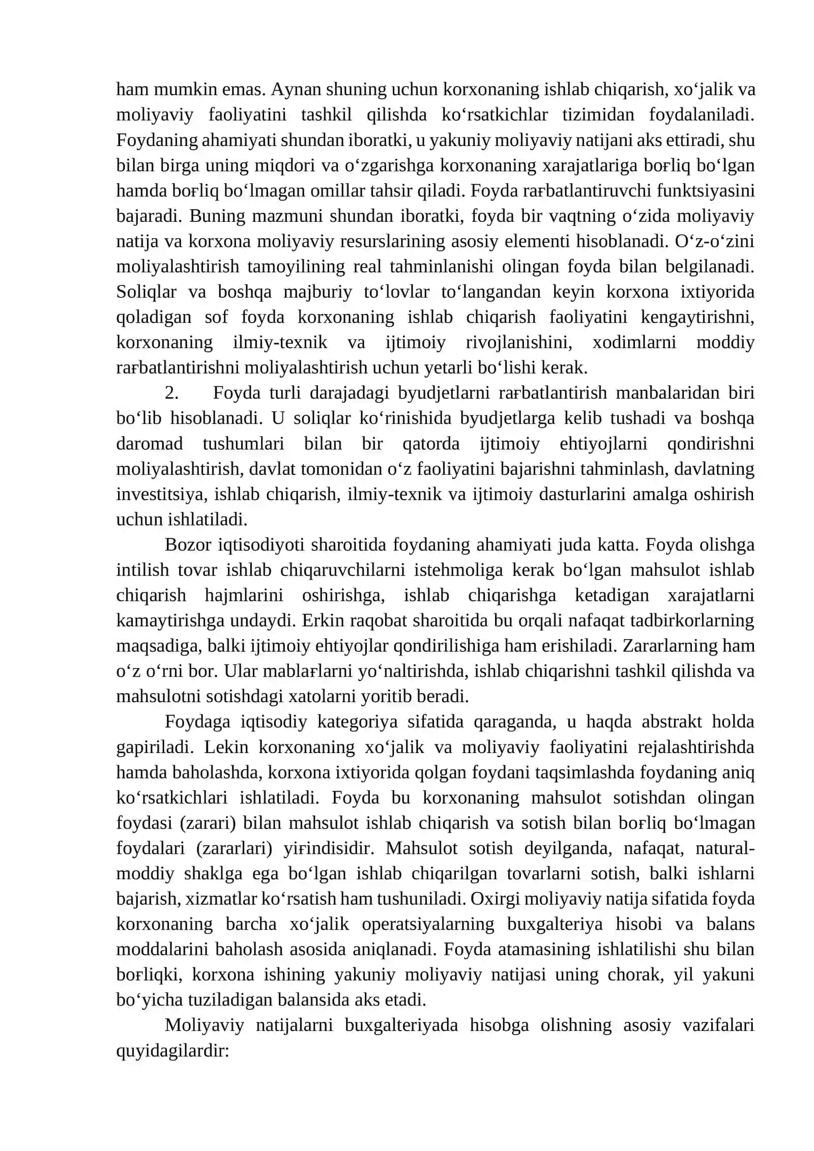 Moliyaviy natijalarni hisobga olish. Asosiy xo‘jalik faoliyatidan olingan olinadigan daromadlar hisobi 2