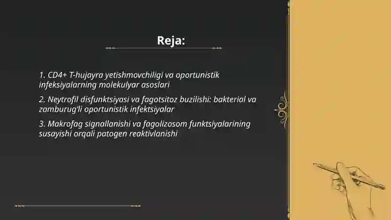 Immumtanqisliklarda oppotunistik infeksiyalar kelib chiqishining molekulyar mexanizmi 2