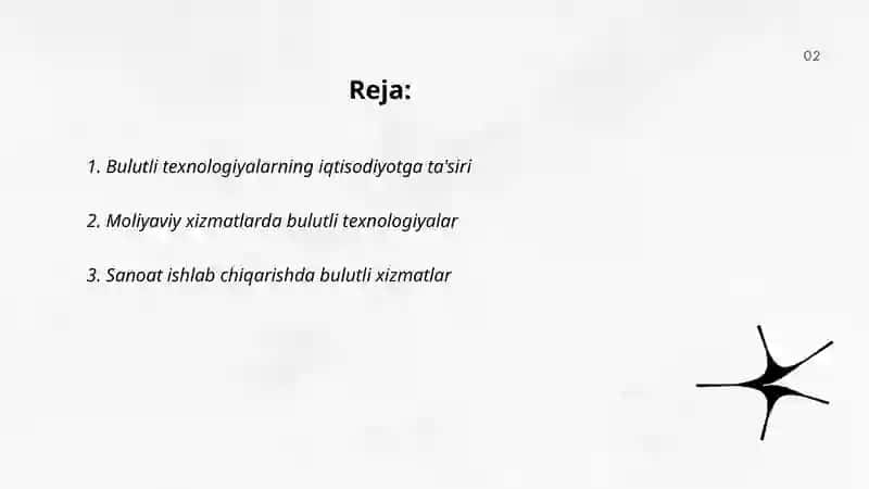 Iqtisodiyot sohalarda bulutli texnologiyalardan foydalanish xususiyatlari 2