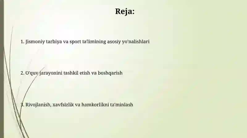 Jismoniy tarbiya va sport ta'limining asosiy yo'nalishlari 2