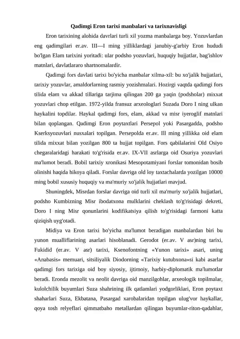 Jahon tarixdan Qadimgi Eron iqtisodiyoti tarixi 2
