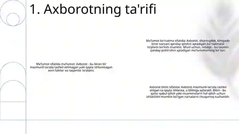 Axborot Ma'Lumot Tushunchasining Mazmun Mohiyati 2