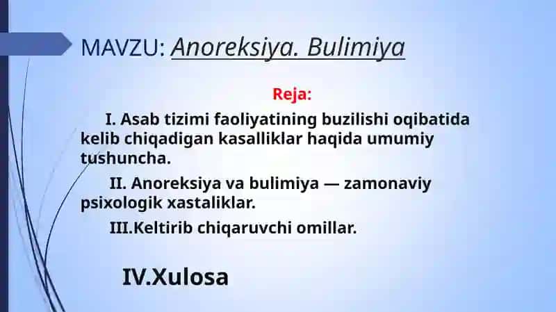 Anoreksiya. Bulimiya 2