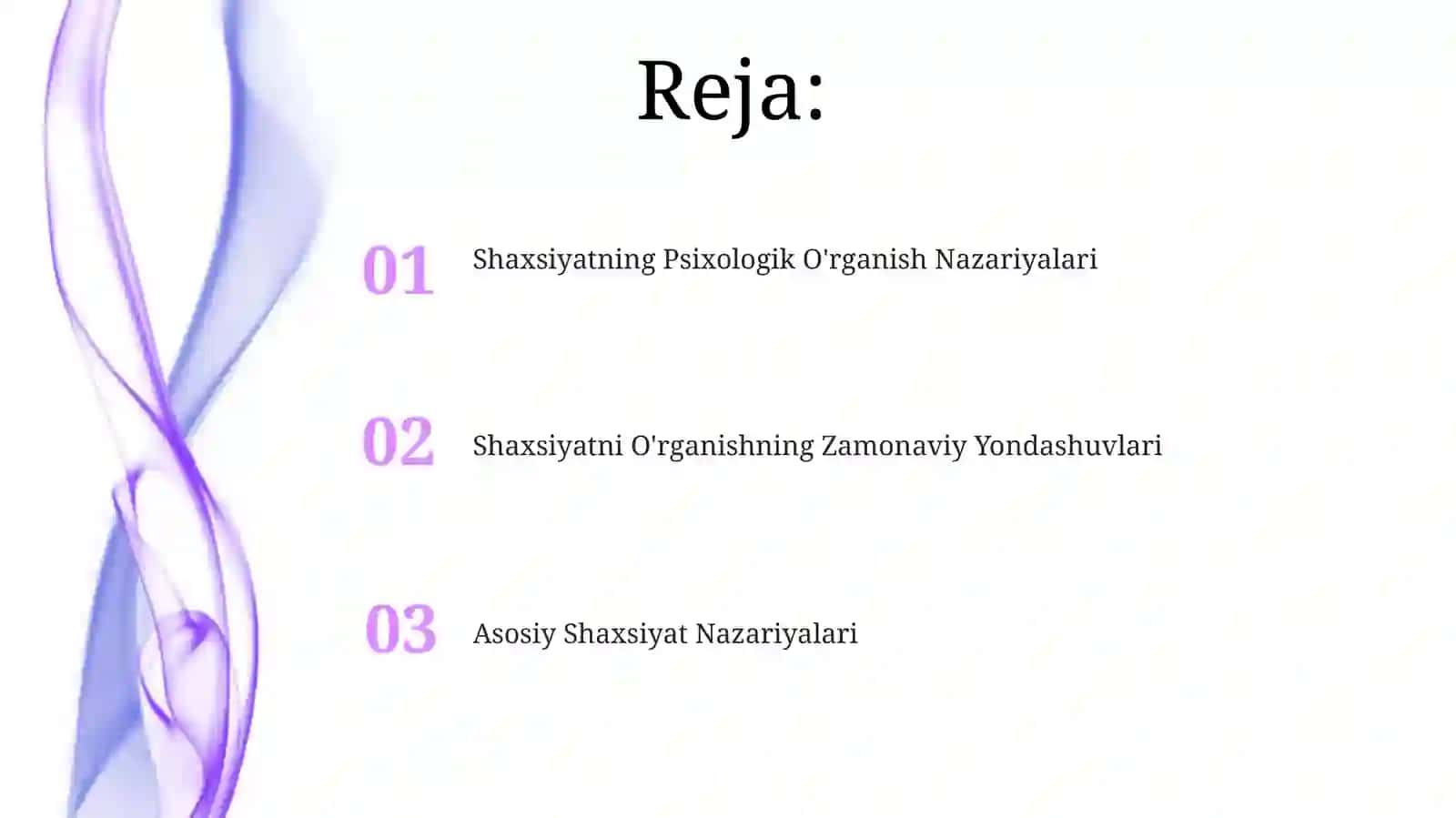 Shaxsiyatning Psixologik O'rganish Nazariyalari 2