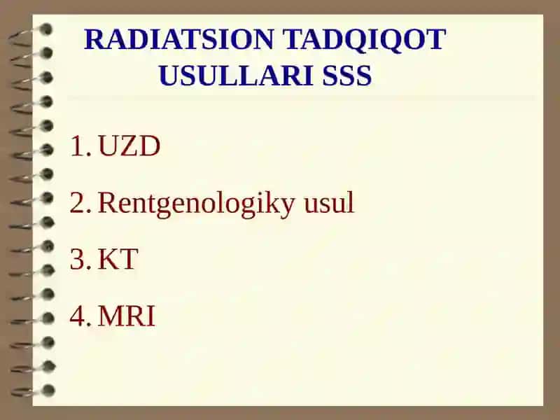Yurak-qon tomir tizimini radiatsion tekshirish usullari 2